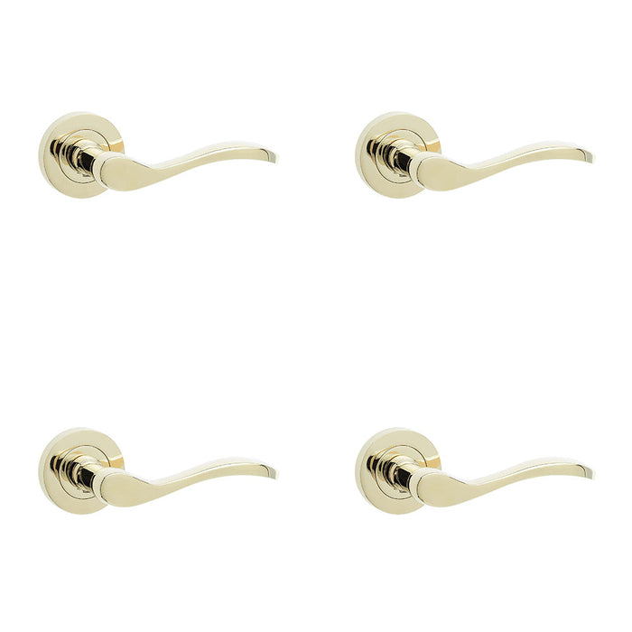 PACK Elegant Brass Finish Door Handle Timeless Interiors Interior Handle