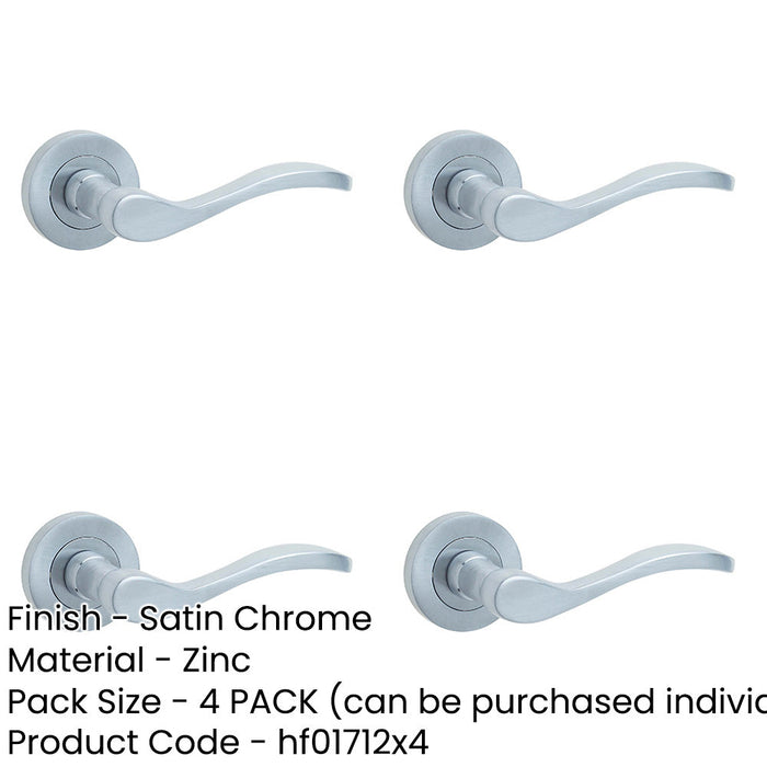 PACK Elegant Satin Chrome Door Handle Rose Timeless Interiors Interior Handle-1