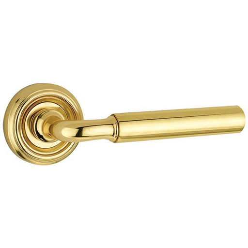 Elise Polished Brass Door Handle Rose Modern Design Interior Handle