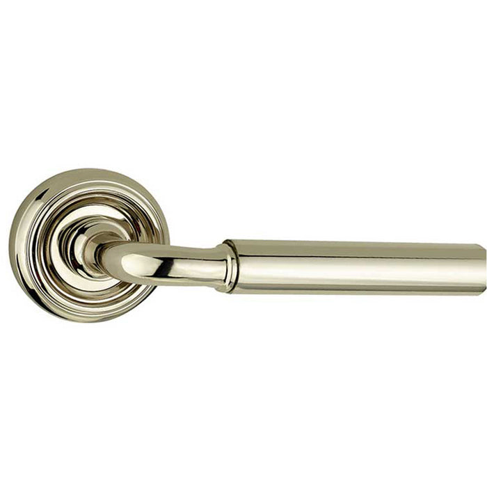 Sleek Polished Nickel Door Handle Rose Modern Homes Interior Handle