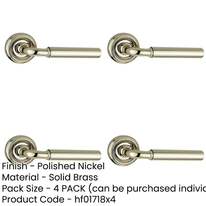 PACK Sleek Polished Nickel Door Handle Rose Modern Homes Interior Handle-1