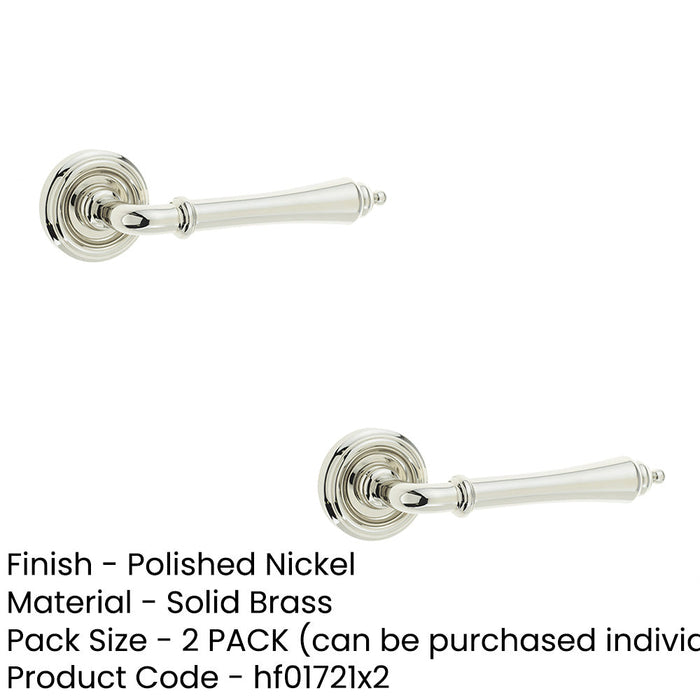 PACK Elegant Polished Nickel Door Handle Rose Stylish Interiors Interior Handle (1)-1