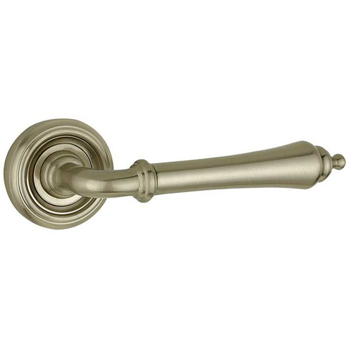 Elegant Satin Nickel Door Handle Rose Stylish Interiors Interior Handle