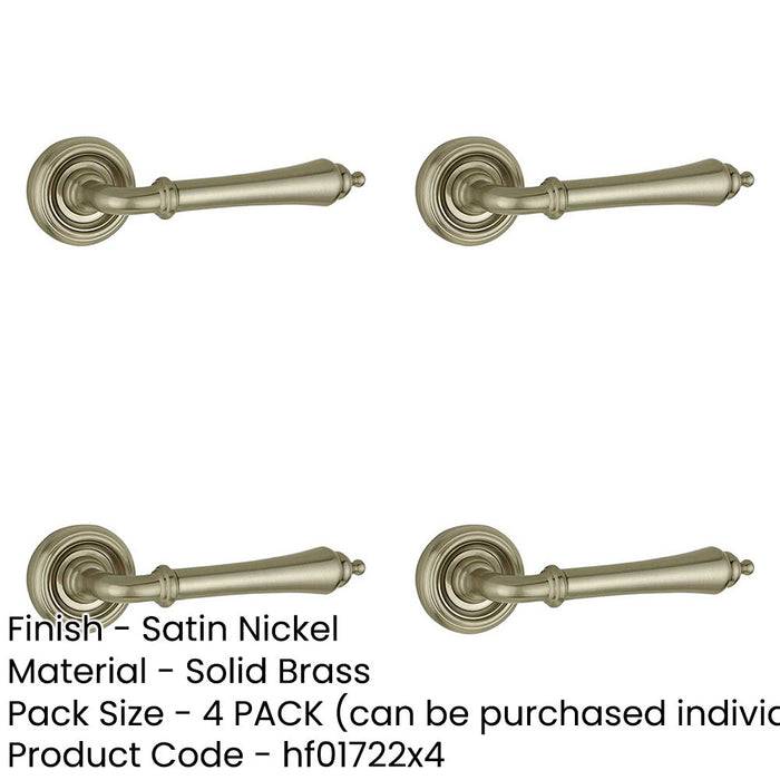 PACK Elegant Satin Nickel Door Handle Rose Stylish Interiors Interior Handle-1