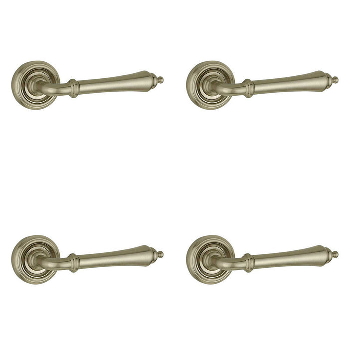 PACK Elegant Satin Nickel Door Handle Rose Stylish Interiors Interior Handle