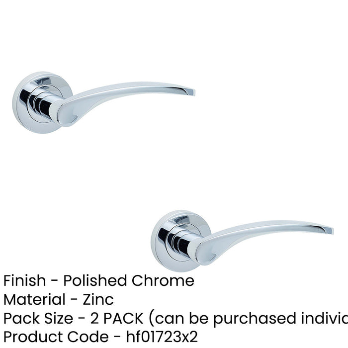 PACK Elegant Polished Chrome Door Handle Rose Modern Traditional Interiors Interior Handle (1)-1