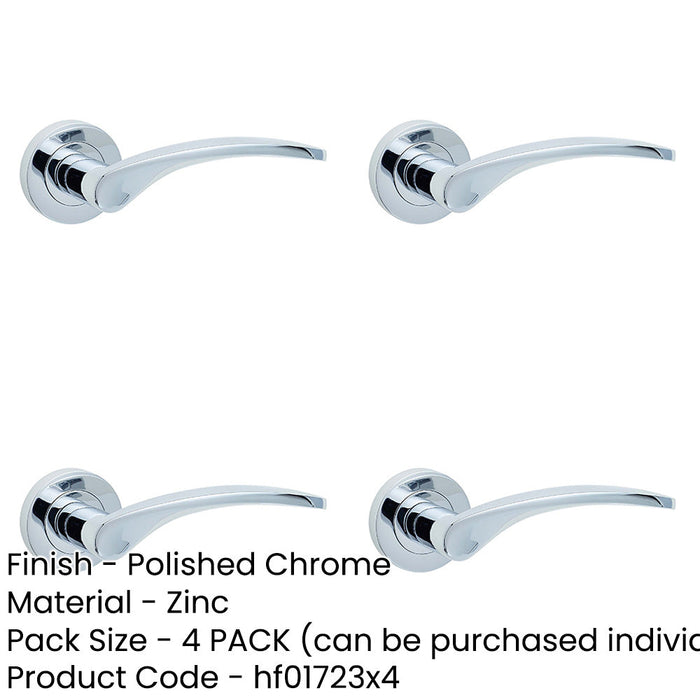 PACK Elegant Polished Chrome Door Handle Rose Modern Traditional Interiors Interior Handle-1