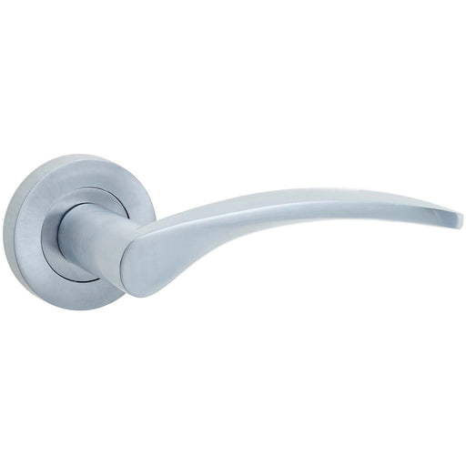 Stylish Satin Chrome Door Handle Rose Modern Interiors Interior Handle