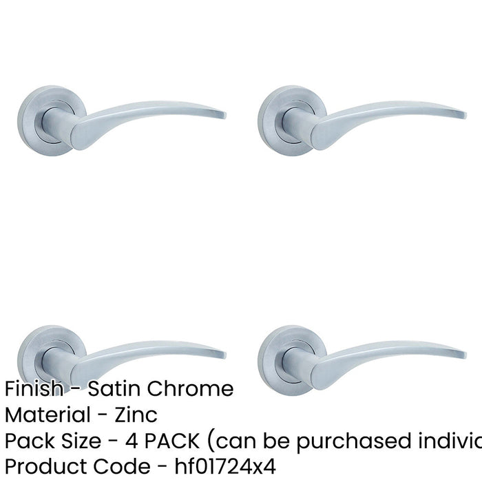 PACK Stylish Satin Chrome Door Handle Rose Modern Interiors Interior Handle-1