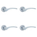 PACK Stylish Satin Chrome Door Handle Rose Modern Interiors Interior Handle