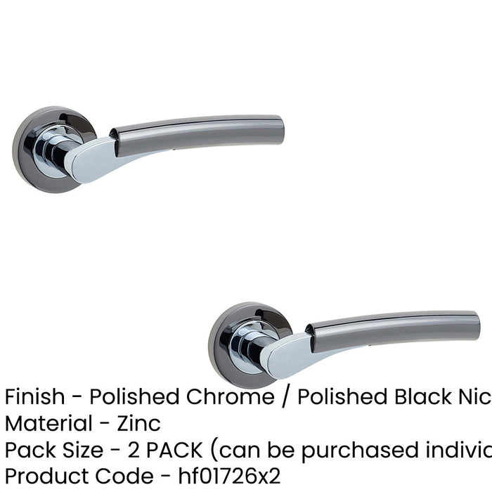 PACK Stylish Door Handle Rose with Polished Chrome Black Nickel Finish Interior Handle (1)-1