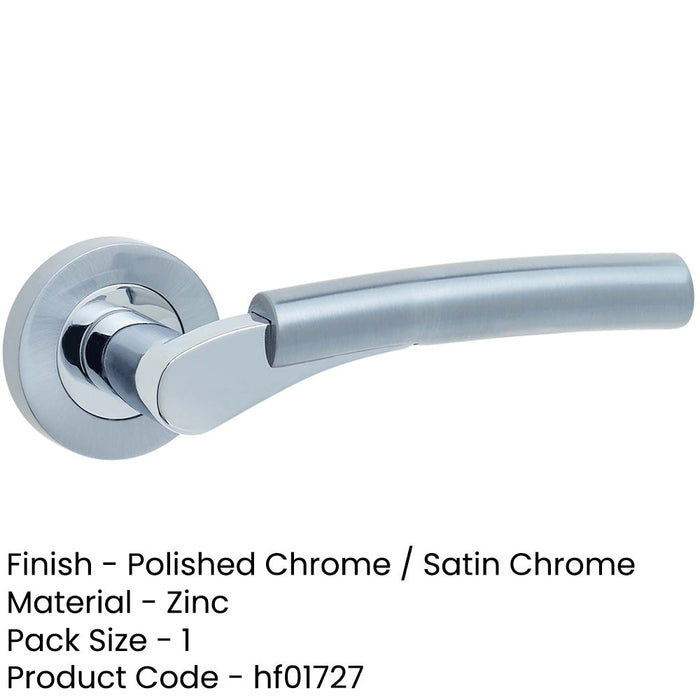 Stylish Dual Finish Lever Door Handle Polished Satin Chrome Interior Handle-1