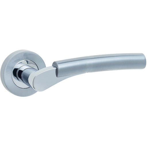 Stylish Dual Finish Lever Door Handle Polished Satin Chrome Interior Handle