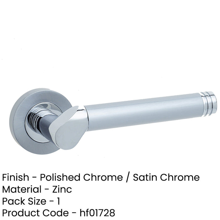 Elegant Lever Rose Door Handle Polished Chrome Satin Chrome Finish Interior Handle-1