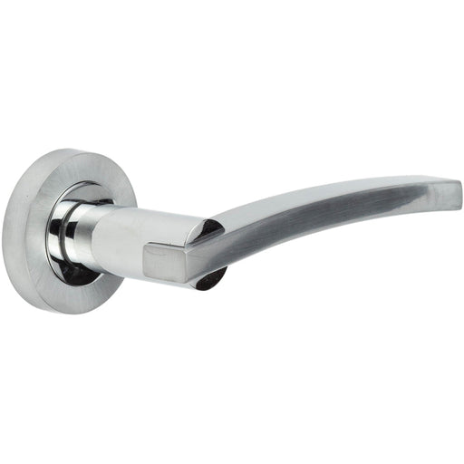 Elegant Polished Chrome Satin Chrome Door Handle Residential Interior Handle