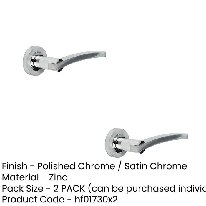 PACK Elegant Polished Chrome Satin Chrome Door Handle Residential Interior Handle (1)-1