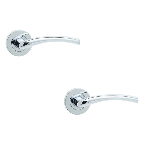 PACK Elegant Polished Chrome Door Handle Rose Modern Interiors Interior Handle (1)