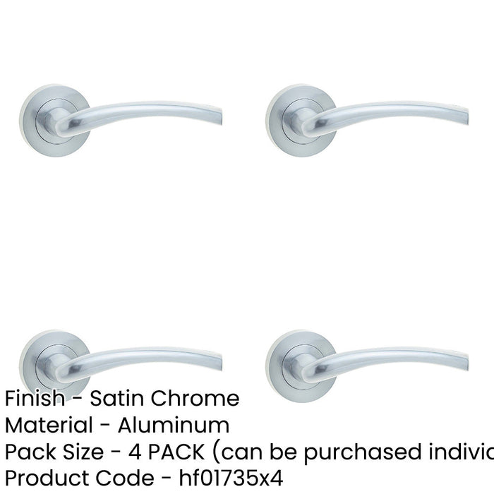 PACK Elegant Satin Chrome Door Handle Rose Stylish Interiors Interior Handle-1