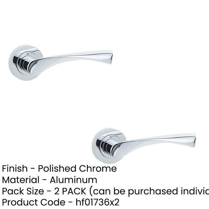 PACK Stylish Polished Chrome Door Handle with Unique Design Interior Handle (1)-1