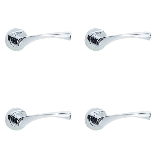 PACK Stylish Polished Chrome Door Handle with Unique Design Interior Handle