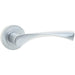 Contemporary Satin Chrome Door Handle Rose with Unique Design Interior Handle