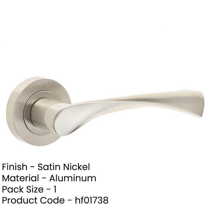 Elegant Satin Nickel Door Handle Rose Contemporary Design Interior Handle-1