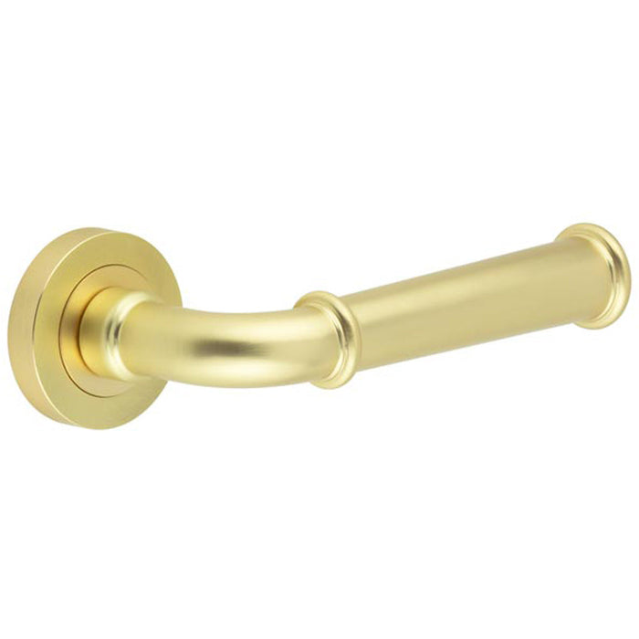 Elegant Classic Satin Brass Lever Door Handle Stylish Interiors Interior Handle