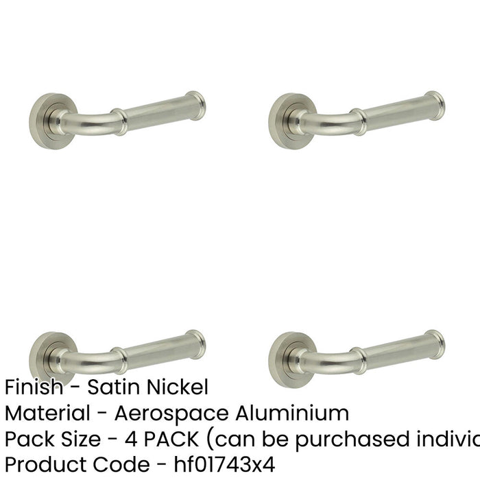 PACK Elegant Satin Nickel Lever Door Handle Modern Interiors Interior Handle-1