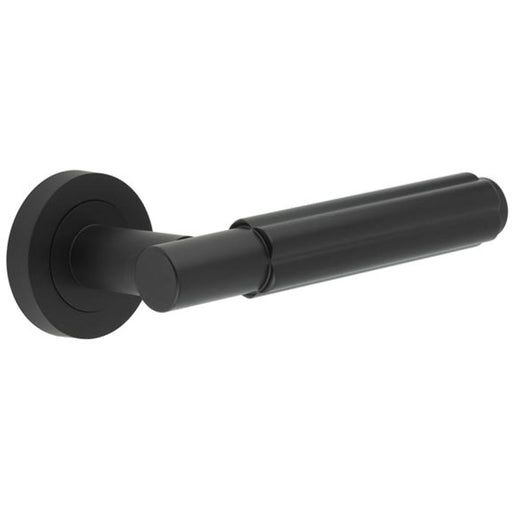 Elegant Matt Black Door Lever Handle Rose Interior Handle