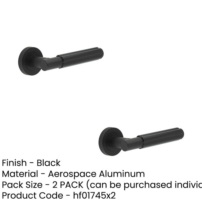 PACK Elegant Matt Black Door Lever Handle Rose Interior Handle (1)-1