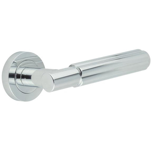 Elegant Polished Chrome Door Lever Handle Rose Modern Interiors Interior Handle