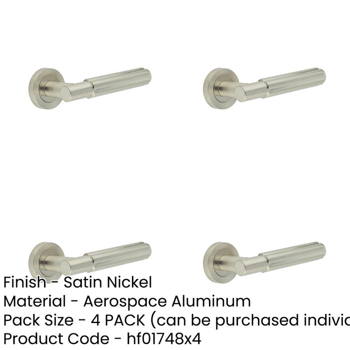 PACK Elegant Satin Nickel Lever Rose Handle Doors Interior Handle-1