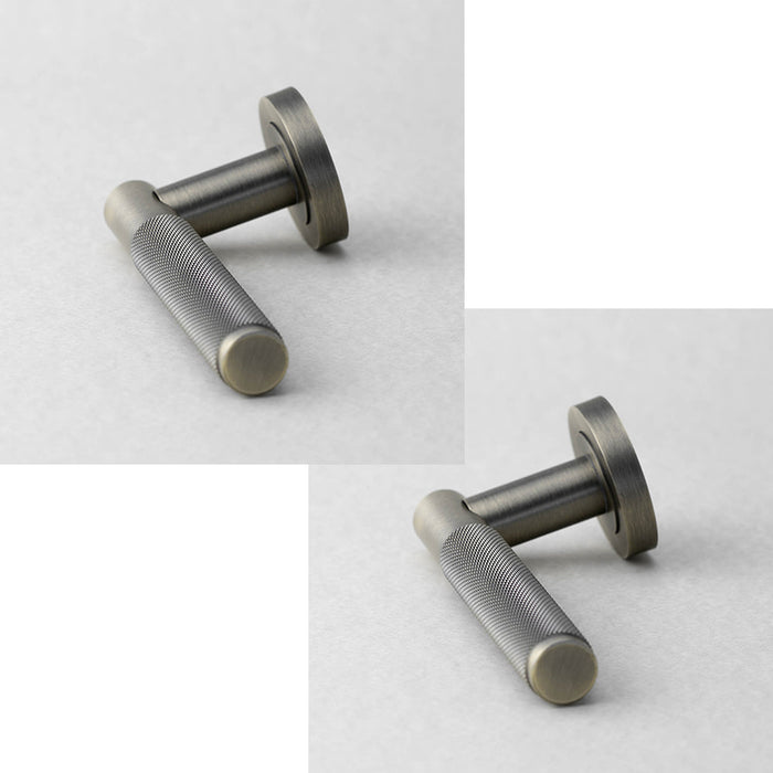 PACK Stylish Antique Brass Knurled Door Handle Modern Interiors Interior Handle (1)