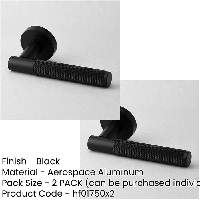 PACK Stylish Black Knurled Door Handle Modern Interiors Interior Handle (1)-1