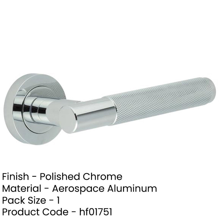 Durable Polished Chrome Knurled Door Handle Stylish Interiors Interior Handle-1