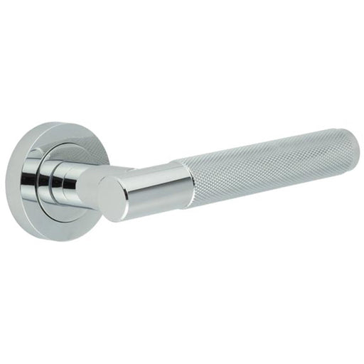 Durable Polished Chrome Knurled Door Handle Stylish Interiors Interior Handle