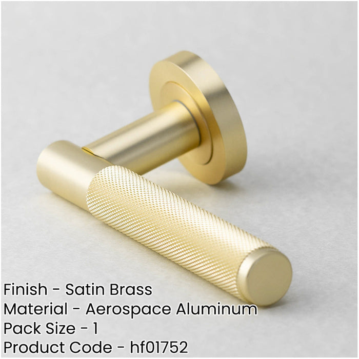 Stylish Knurled Satin Brass Door Handle Modern Interiors Interior Handle-1