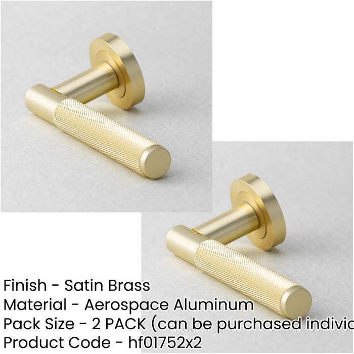 PACK Stylish Knurled Satin Brass Door Handle Modern Interiors Interior Handle (1)-1