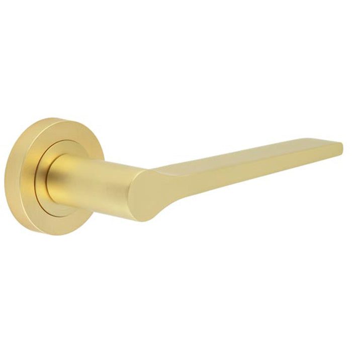 Stylish Satin Brass Door Handle Modern Interiors Interior Handle