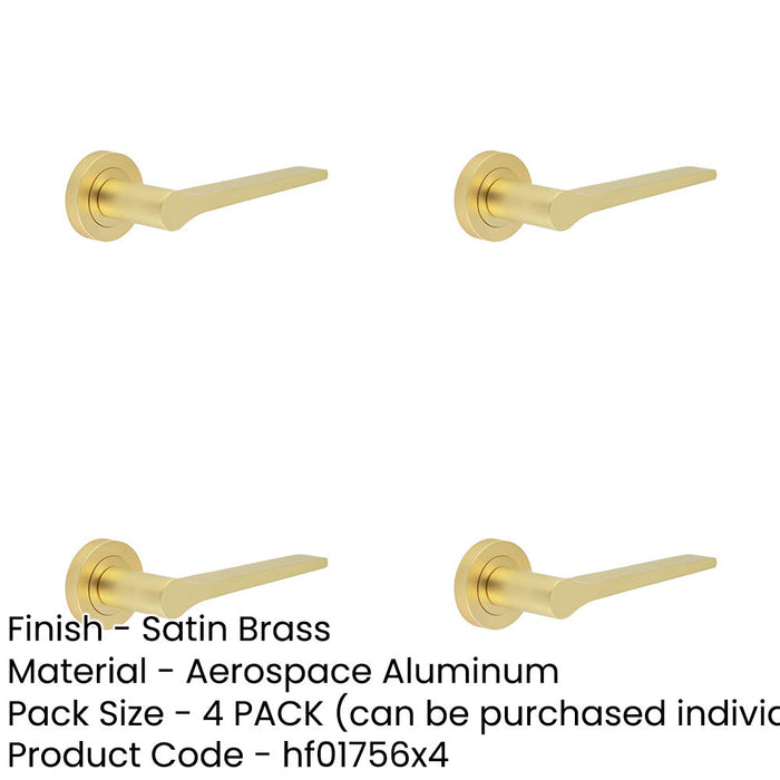 PACK Stylish Satin Brass Door Handle Modern Interiors Interior Handle-1