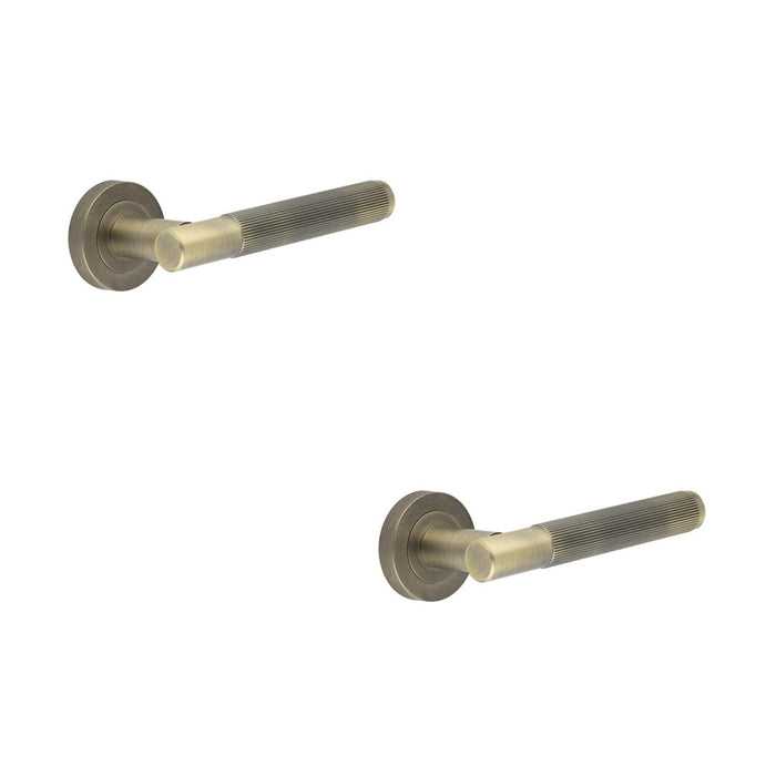 PACK Antique Brass Lever Door Handle Modern Interiors Interior Handle (1)