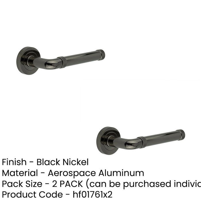 PACK Elegant Black Nickel Door Handle Lever Rose Classic Interiors Interior Handle (1)-1