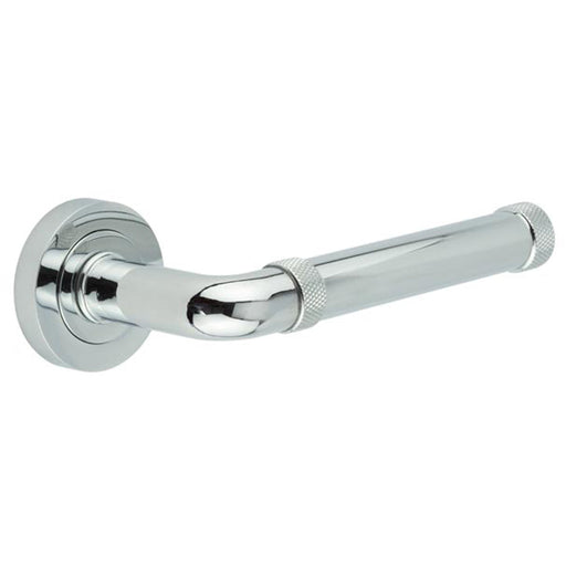 Elegant Polished Chrome Lever Rose Door Handle Modern Interiors Interior Handle