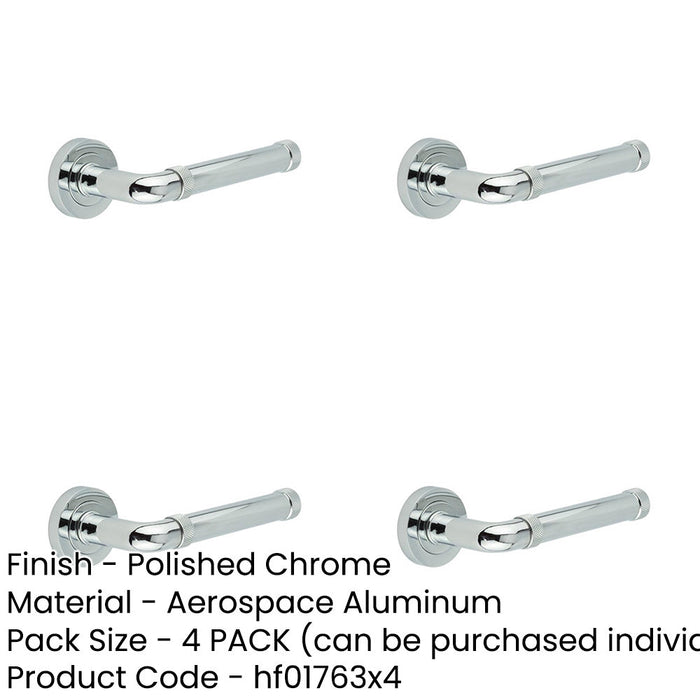 PACK Elegant Polished Chrome Lever Rose Door Handle Modern Interiors Interior Handle-1