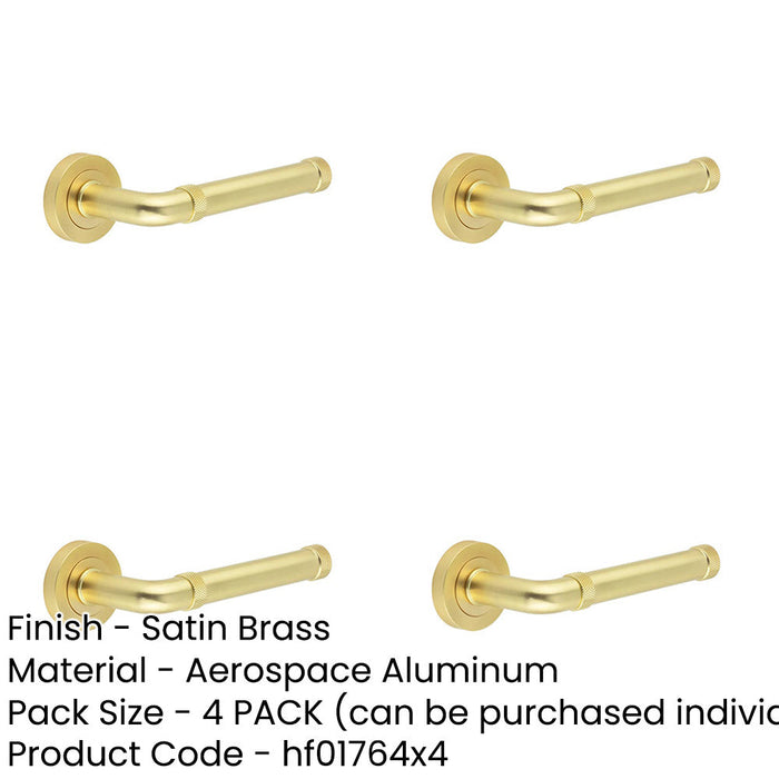 PACK Satin Brass Lever Door Handle Modern Design Stylish Interiors Interior Handle-1