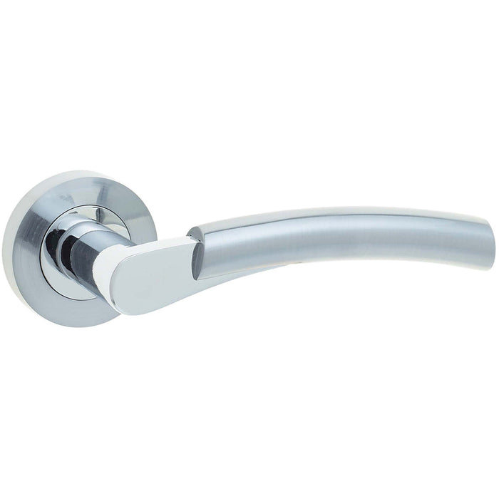 Stylish Polished Chrome/Satin Chrome Door Handle Rose Interior Handle