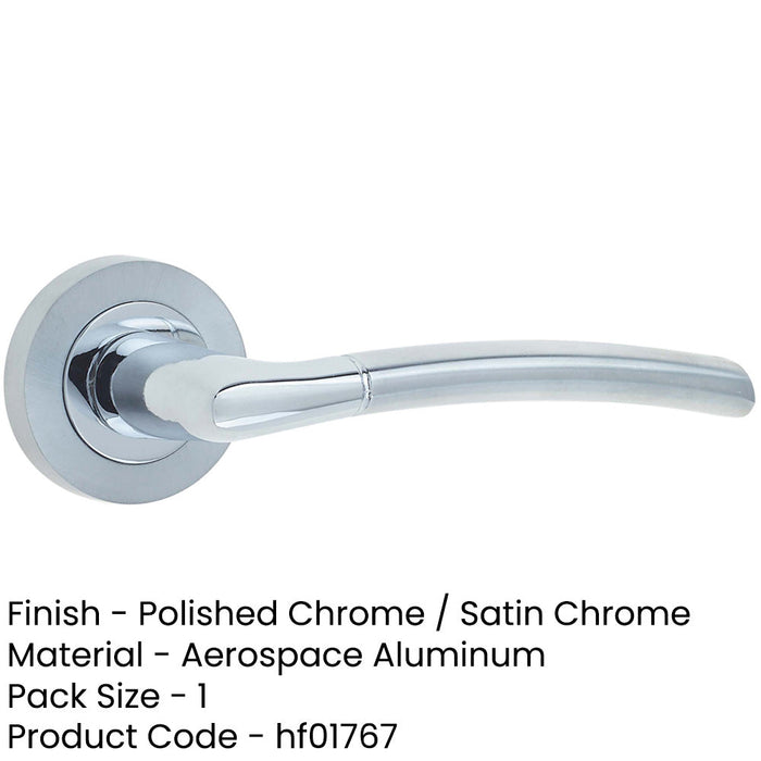 Stylish Door Handle Rose Polished Satin Chrome Finish Interior Handle-1