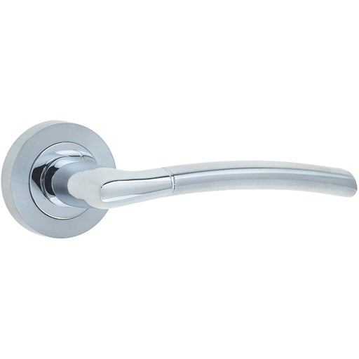 Stylish Door Handle Rose Polished Satin Chrome Finish Interior Handle