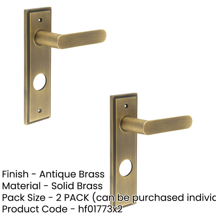 PACK Antique Brass Bathroom Door Handle with Backplate Interior Handle (1)-1