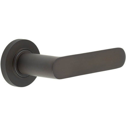 Elegant Knurled Door Handle Dark Bronze Home Office Interior Handle